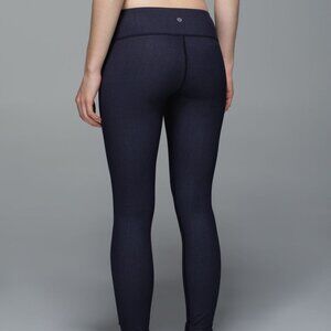 lululemon “denim” luon naval blue wonder under pants size 6